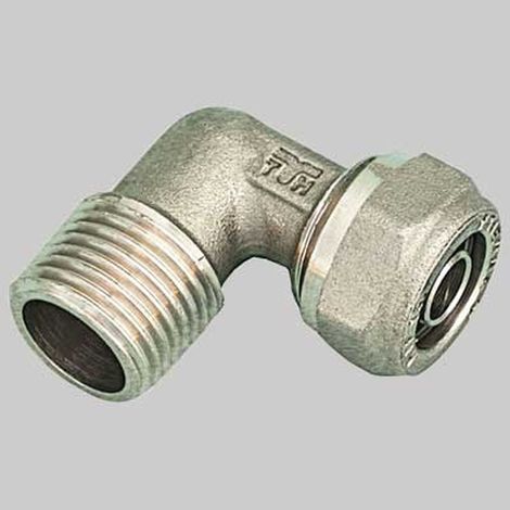 RACCORDO A GOMITO MASCHIO PER TUBO COBRA-PEX - 1/2 x 15 S. 2,5