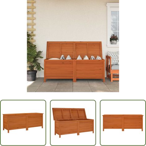 Holzbox - Gartentruhe Braun 150x50x56,5 cm Massivholz Tanne (1/5)