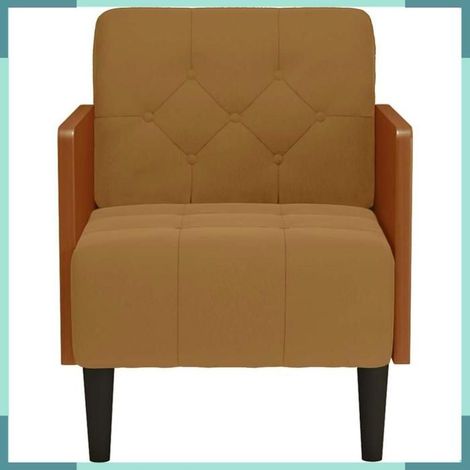 4100598 Fauteuil avec accoudoirs marron 55 cm velours (1/5)