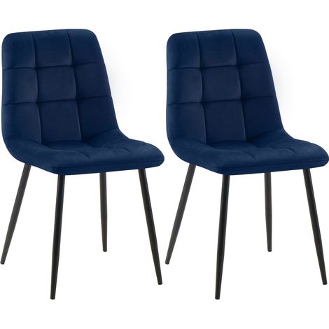 Lot de 2 chaises de salle à manger Tilde Bleu Velours (1/5)
