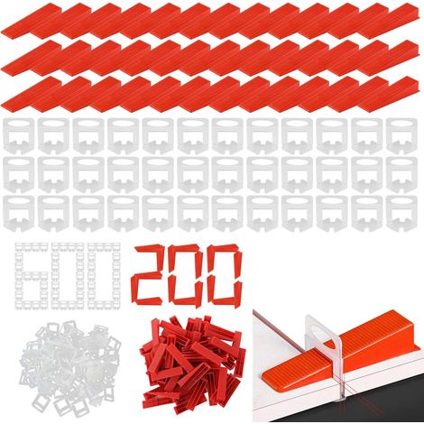 800 Pièces 600 Croisillon Carrelage Autonivelant 200 Cale Carrelage Calle Carrelage Croisillon Autonivelant 2mm Croisillon Autonivelant Calle de Nivellement pour Carrelage fliesenkeile (1/5)