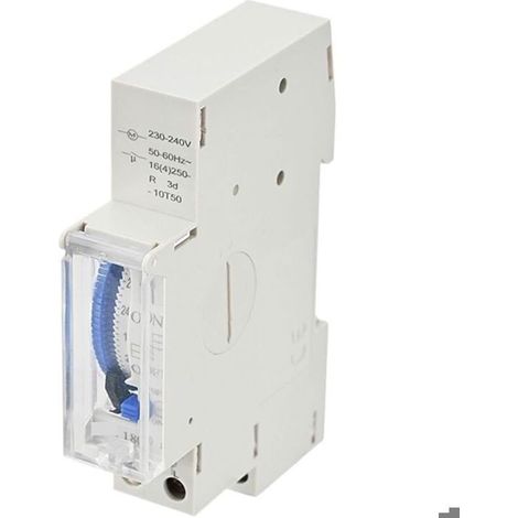 Relais temporisé mécanique 24 heures SUL180A pour montage sur rail DIN, minuterie électrique analogique programmable, batterie 220 V 16 A (1/5)