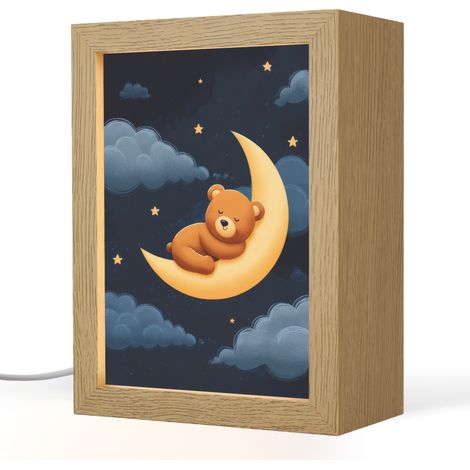 LUZ DE NOCHE INFANTIL Osito - Luna - Nubes - Estrellas 15x20 cm