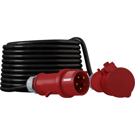 Gummi-Verlängerungskabel 5 m 32 A 5-polig 400 V IP44, Schutzart 5 x 4 mm