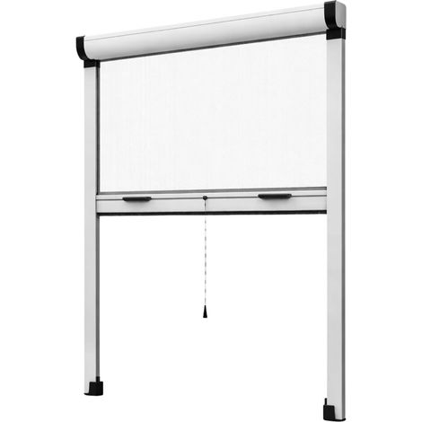 Zanzariera verticale a rullo Bianca con catenella - Tenda riducibile con struttura in alluminio e chiusura rallentata per zanzare e insetti - Misura 8 (1/5)