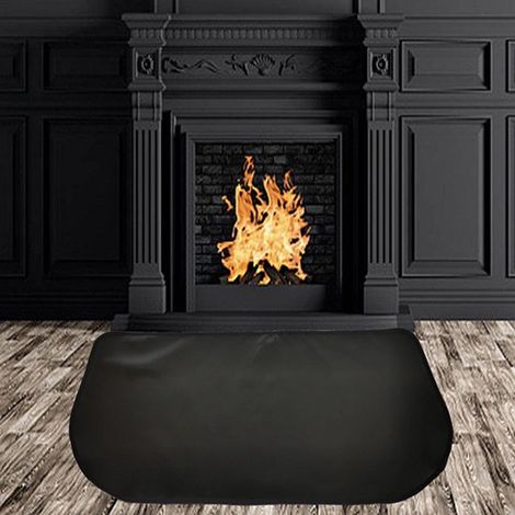 Tapis de cheminée - Tapis ignifuge - Tapis de barbecue - Tapis de foyer - Tapis de protection de sol - Noir - Fibre de verre (1/5)