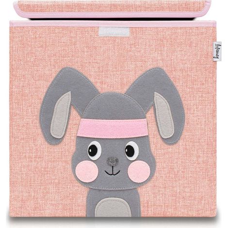 Boîte de rangement en tissu pour enfant "lapin" avec couvercle, compatible Ikea Kallax Lifeney (1/5)