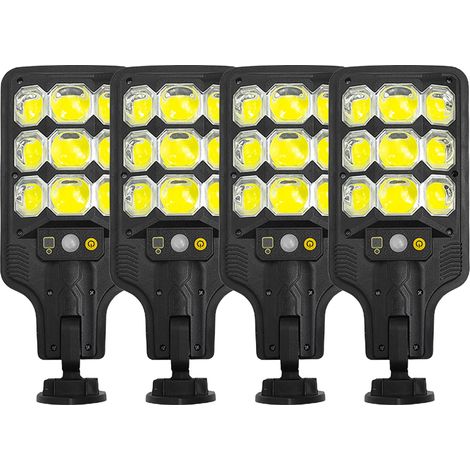 Ortviai Lampadaire Solaire Extérieur Hautement Lumineux avec Capteur de Mouvement PIR, 4 Unités, IP65, Télécommande