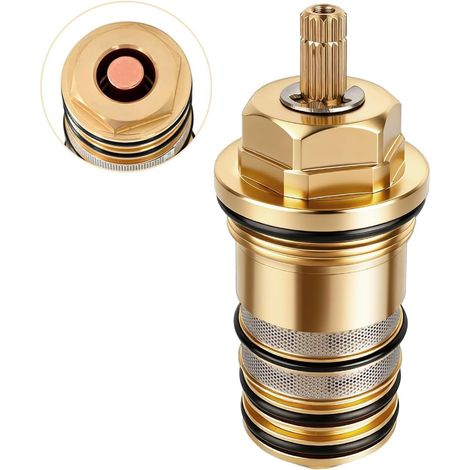 94282000 Cartouche thermostatique en laiton, 3/4" Unité de contrôle de température en laiton, Compatible avec Ecostat, iBox, douches thermostatiques et baignoires 2 (1/5)