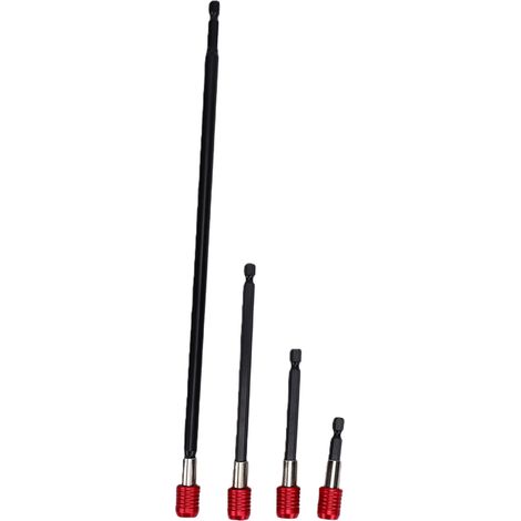 Jeu de barres d'extension d'embouts magnétiques, 4 pièces, 1/4 pouces, dégagement rapide hexagonal pour tournevis à percussion, forets, écrous de tournevis, douilles 2 pouces, 4 pouces, 6 pouces, 12 p (1/5)