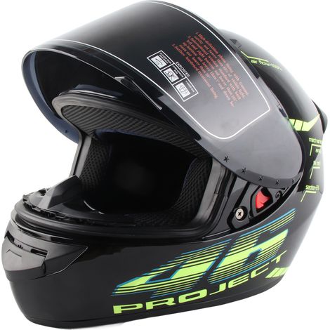 Casque Moto Bluetooth Noir M (55-58cm) avec Appel Mains Libres, Bande Réfléchissante Nocturne, Intégral Modulable Racing (1/5)