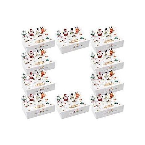 Lot de 10 boîtes à bonbons de Noël, emballage cadeau, petites boîtes en papier pour friandises de fêtes (1/2)