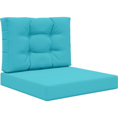 Coussin de canapé d'extérieur 2 pcs Turquoise Polyester vidaXL