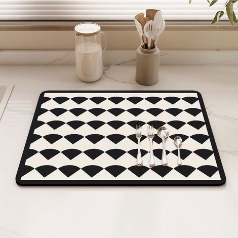 Geschirrtrockenmatte – Saugfähige Arbeitsflächenmatte für Kaffeemaschine und Geschirrständer –(40×60cm) (1/5)