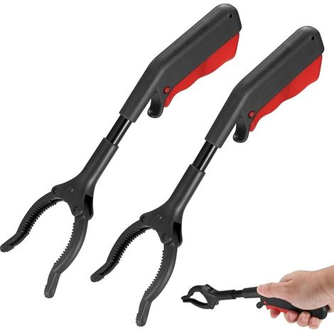 2 Pcs Grabber Tongs for Seniors, 30cm Short Trash Tongs, Garbage Tongs for Kids and Adults, Portable Pick Up Tongs for Garden (1/5)