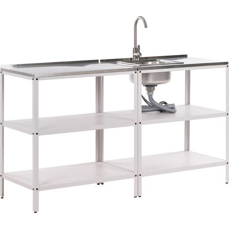 2 Piece Outdoor Kitchen Set with Sink VILAMA White