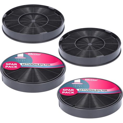 4x Filtre à charbon actif, Diamètre 200 mm, EFF62, Pour hotte aspirante Franke AEG Bosch