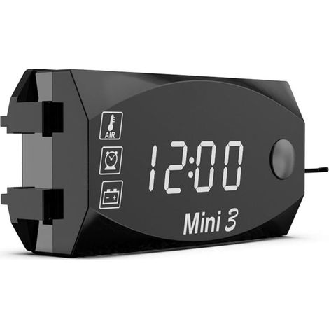 3 en 1 Voiture Horloge Numérique Voltmètre Thermomètre 12V Étanche Batterie Moniteur De tension LED Grand Écran Affichage pour Motoa Véhicules (1/5)