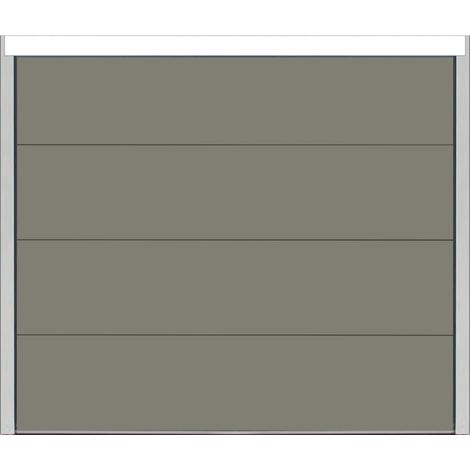 Spadone – Porte de garage sectionnelle motorisée 240 x 200 cm – Isolation 40 mm – Moteur ONE 600 avec 2 télécommandes – Gris Quartz RAL 7039 – Polygrain (1/5)