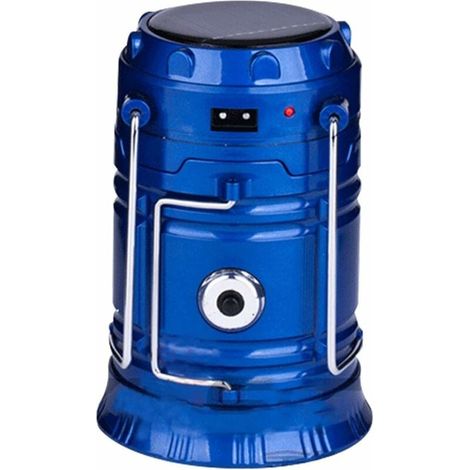 Lanterne de camping LED - Lampe solaire de camping multifonction - Lampe de camping - Rechargeable - Portable - Pour l'extérieur, le camping, la pêche de nuit, la chasse, la randonnée(bleu)-LIAIKI (1/5)