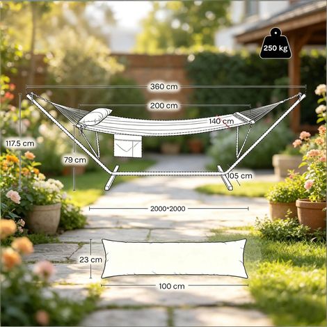 Hamac, hamac de jardin, hamac double confortable (hamac uniquement) (1/5)