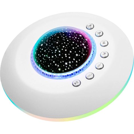 Ruido blanco, sonidos de bebé, cielo estrellado de 7 luces, 28 sonidos relajantes para un sueño reparador. Regalo ideal para niños y adultos, perfecto para la mesita de noche, para viajar o para la ha