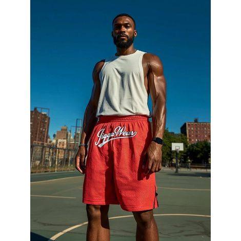 Pantalones cortos deportivos Jigga Wear Baseball XXL rojos/blancos (1/5)