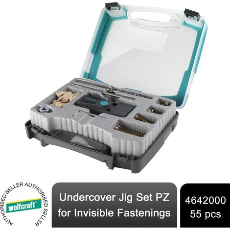 wolfcraft Undercover Jig Pocket Hole Set - Complete 55 piece set for pocket holes and woodworking joinery