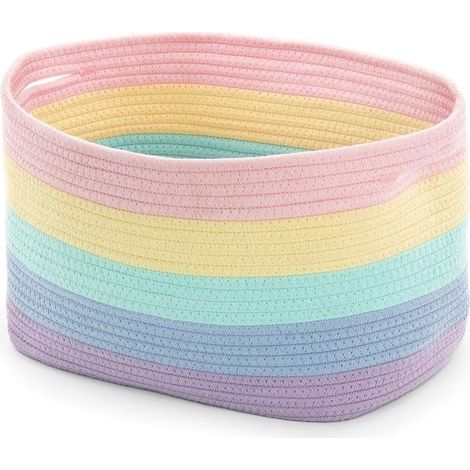 Cesta porta giochi o cuccia arcobaleno 37.5x25x22.5 cm