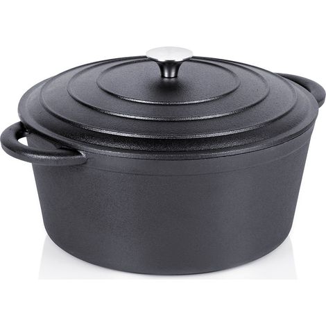 Marmite en fonte avec couvercle 28 cm capacite 59 l