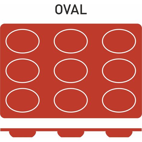Moule Silicone 9 Ovales 70x50 mm - Pujadas