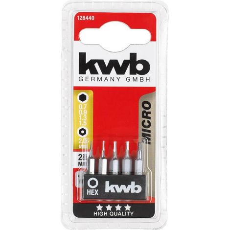 Kwb 128440 jeu d'embouts hexagonaux acier TQ 60 28 mm (1/5)