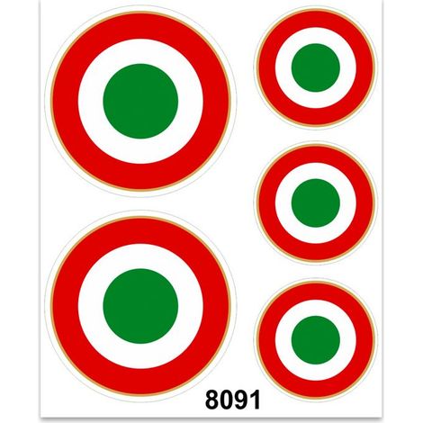 Adesivi Stickers Medi Coccarde Italia 13,5 x 16 cm (1/4)