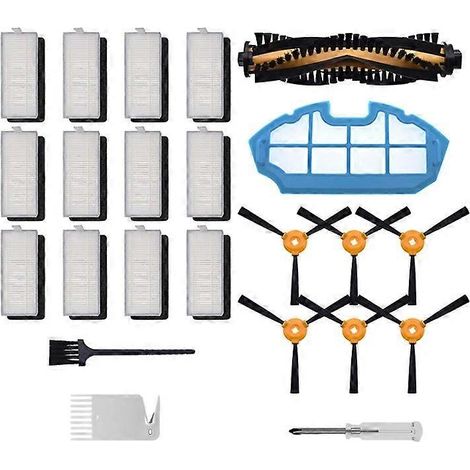 Brosse latérale à rouleau filtrant compatible avec les aspirateurs MOOSOO MT501, MT710, MT720, Conga Excellence 990 et Ecovacs Deebot N79S.