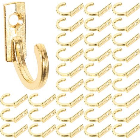 Set mit 100 antiken Wandhaken für Kleidung, Hüte und Mäntel, fürs Badezimmer – 2,2 x 1,8 cm – Gold (1/3)