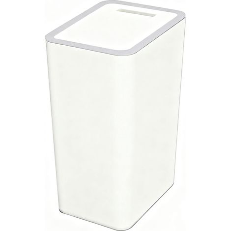 Poubelle avec couvercle supérieur à pression 15L, corbeille à déchets mince en plastique, poubelle pour salle de bains, chambre à coucher, cuisine (1/5)