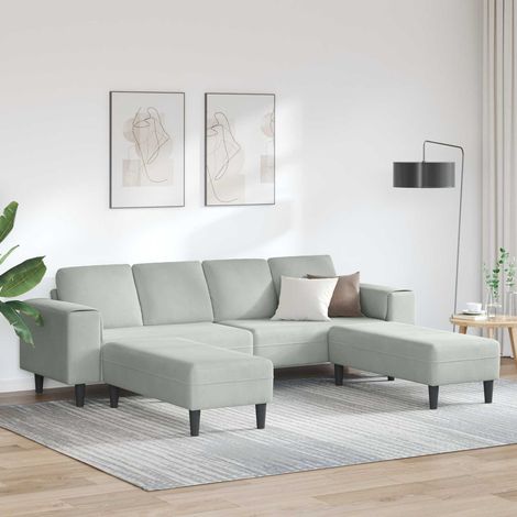 Wohnzimmer Couch 3 pcs Hellgrau 250 x 188 x 76 cm