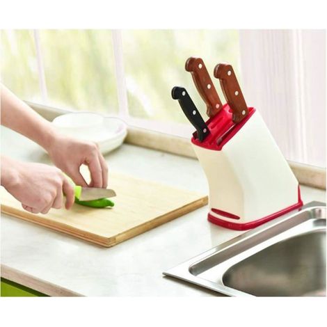 Bloc à couteaux universel sans couteau, élégant et peu encombrant, support multifonction pour ustensiles de cuisine (1/5)