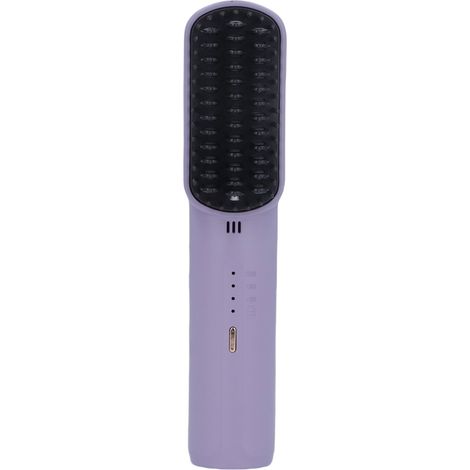 Brosse lissante portable 2500 mAh, chauffe rapide, pour femmes (violet). (1/5)