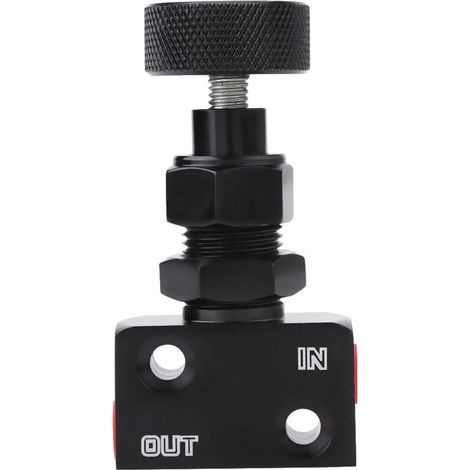 Jeffergarden Régulateur de répartition de freinage, valve proportionnelle en aluminium 150-1200 PSI, à vis pleine, antirouille, pour voitures de course