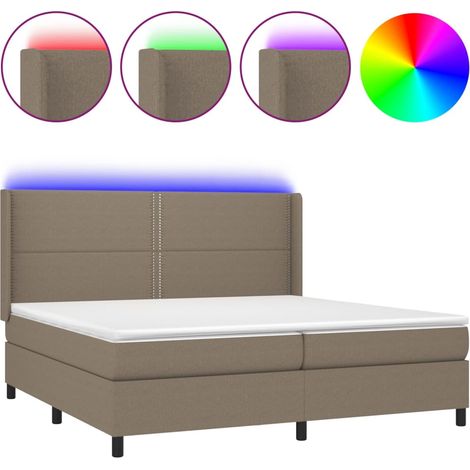 Maison Exclusive - Sommier à lattes de lit matelas LED Taupe 200x200 cm Tissu (1/5)