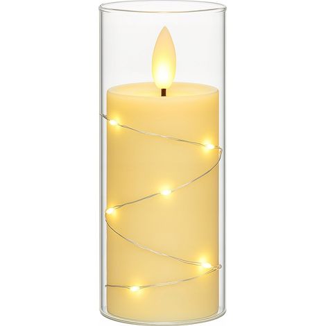 LED-Dekorationskerze mit Flammeneffekt, batteriebetrieben, 17,5 cm, 27 LEDs (1/5)