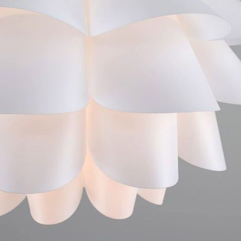 Abat-jour de plafonnier blanc au design complexe et moderne (1/4)