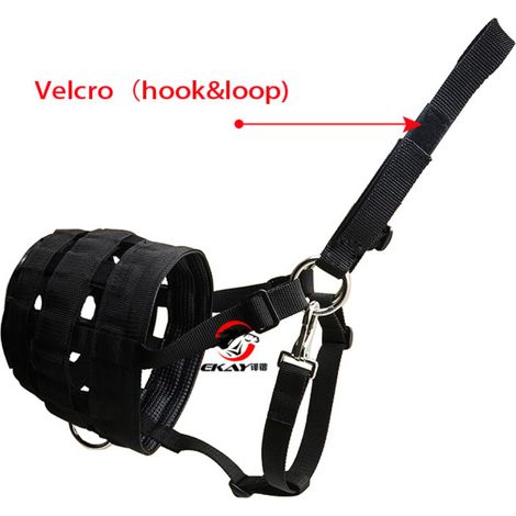 Muselière pour chevaux, doublée pour plus de confort, en nylon gaufré résistant. Équipement d'équitation avec fermeture Velcro. Licol. (1/5)