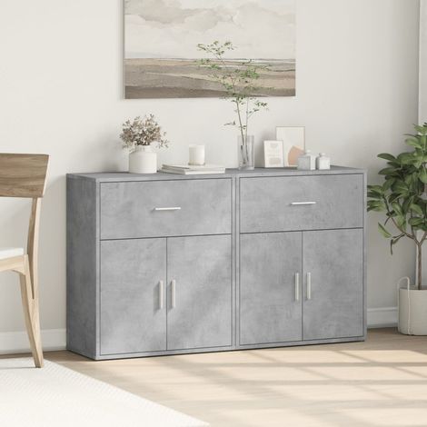 Sideboards 2 pcs Concrete Grey 60x31x70 cm Engineered Wood vidaXL (1/5)