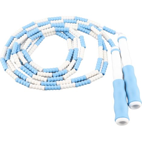 Corde à sauter en perles de PP réglable pour enfants, bleu ciel (1/5)