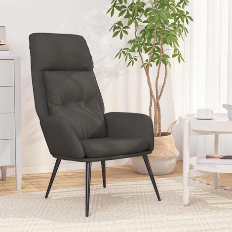 Chaise de relaxation Fauteuil relax - Gris foncé Similicuir daim BonneVie-25136 (1/5)