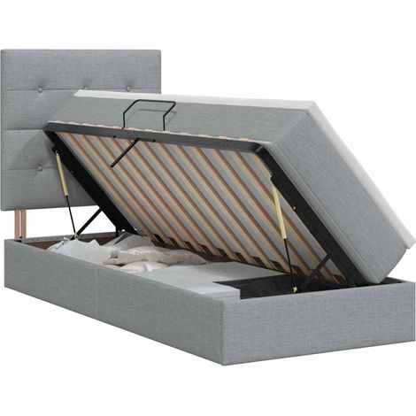 Maison Exclusive - Letto con contenitore e materasso Grigio Chiaro 90 x 200 cm (1/5)