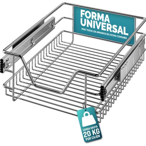 CASARIA® Cajón Telescópico Extraíble para Muebles Armarios de Cocina 30cm/40cm/50cm/60cm Para armario de 40cm de ancho