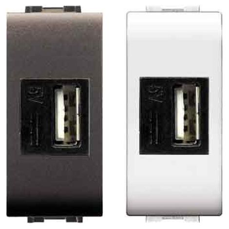 ADAPTATEUR USB ENCASTRABLE 'MYLIFE' Gris